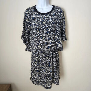 Comptoir des Cotonniers | 100% Silk Abstract Floral Short Sleeve Dress - Sz XS/S
